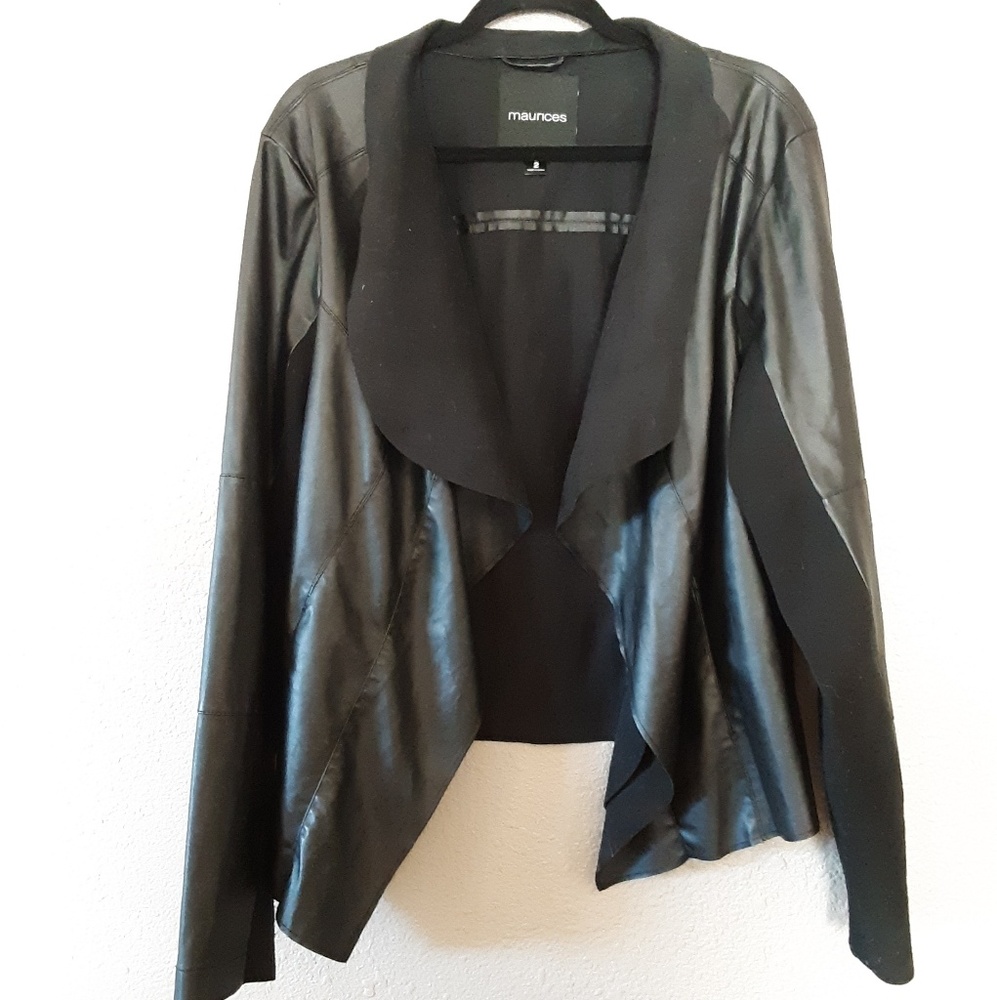 Black faux leather maurice's jacket